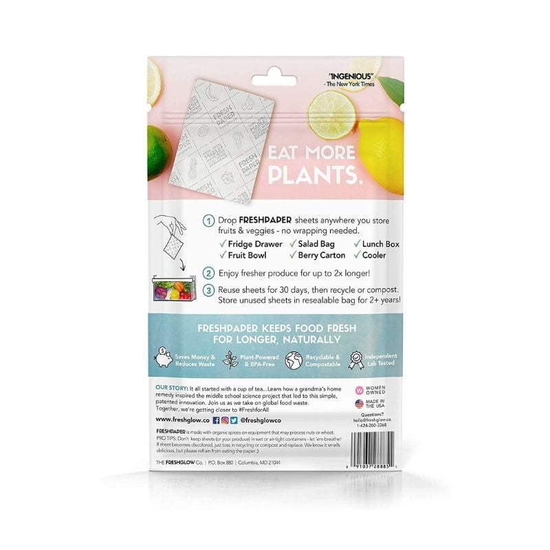 FreshPaper Vegetables and Fruits Sheets pack 4 back
