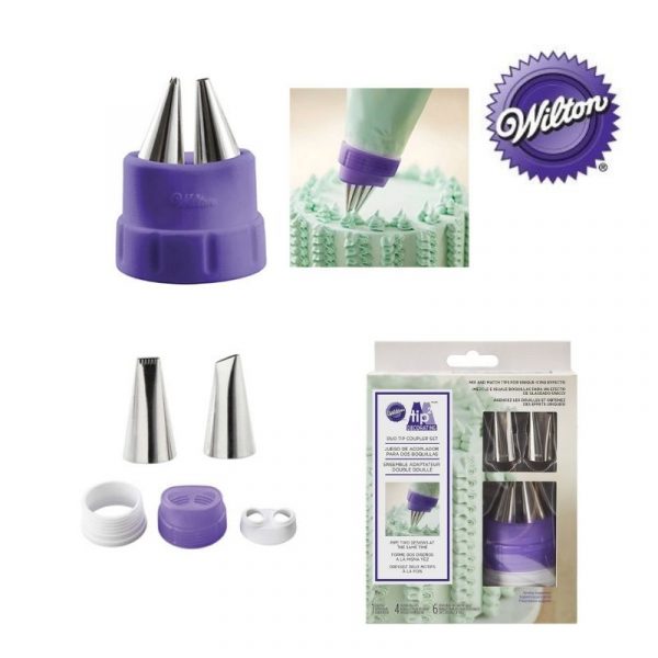 Wilton Piping Tip Nozzle Decorating Duo Tip Coupler Set