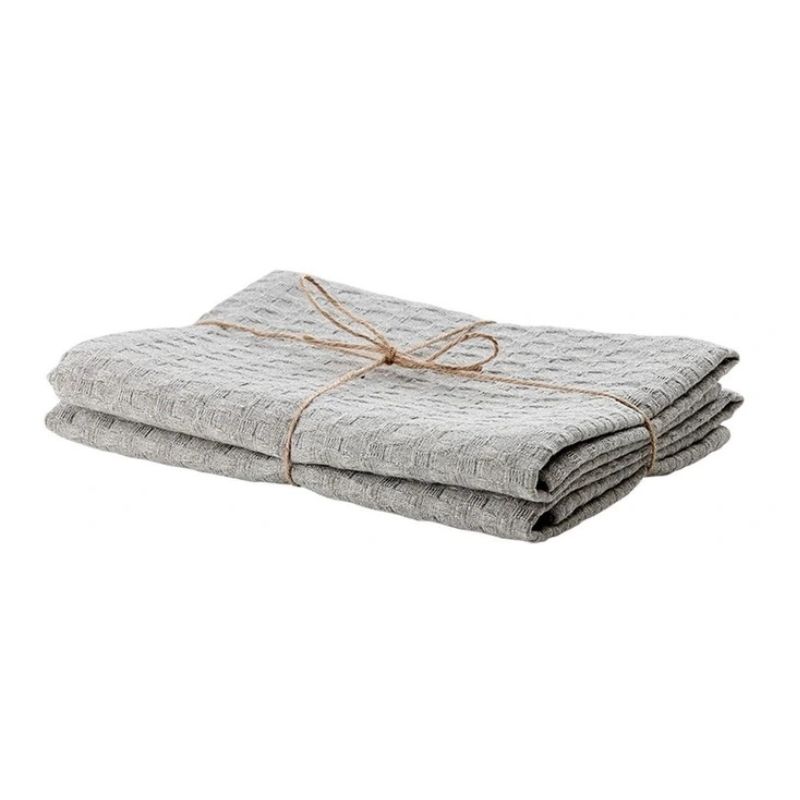 ladelle eco recycled tea towel pack 2 light grey
