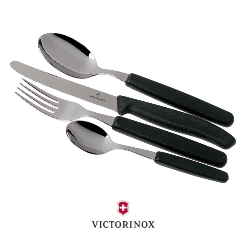 victorinox cutlery set 24pce black