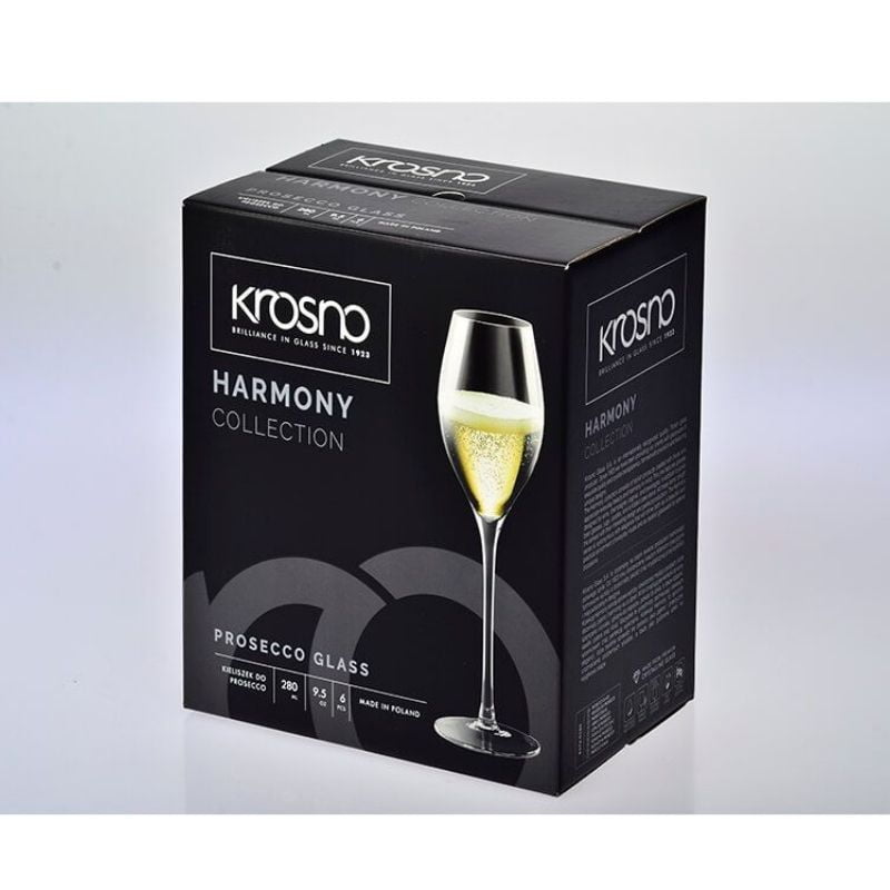 Krosno Harmony Glassware Set 6 Prosecco Glass 280ML kr0262-box