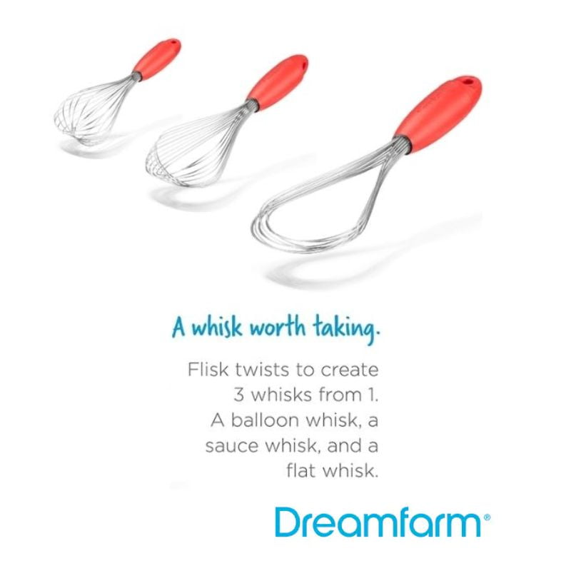 Dreamfarm Mini Flisk Fold Flat Balloon Whisk in Red