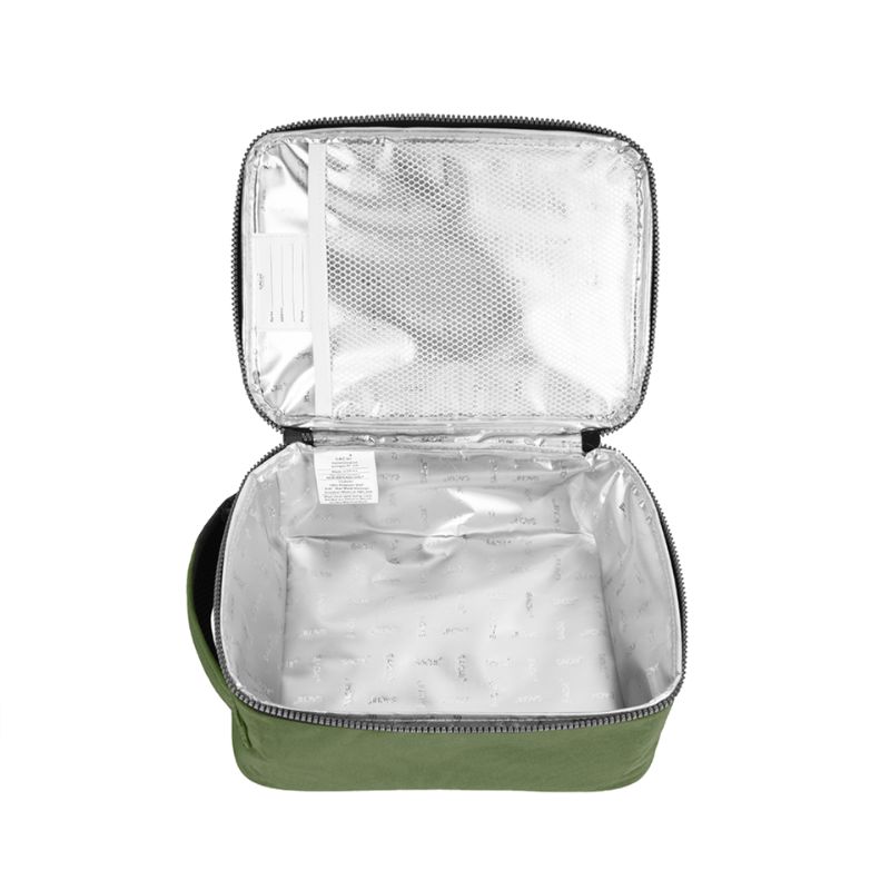sachi explorer lunch bag olive open