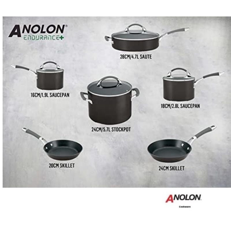 NEW Anolon Endurance Stainless Steel Covered Saucepan 16cm