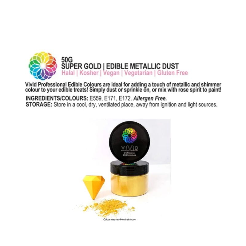 Vivid Metallic Dust 50g Super Gold info