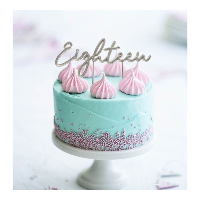 cake topper eighteen silver