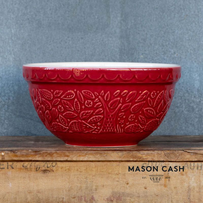 mason cash in the forest mixing bowl red hedgehog image