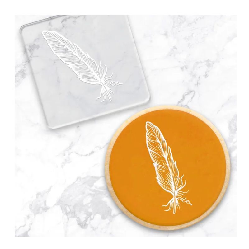cookie stamp debosser feathers