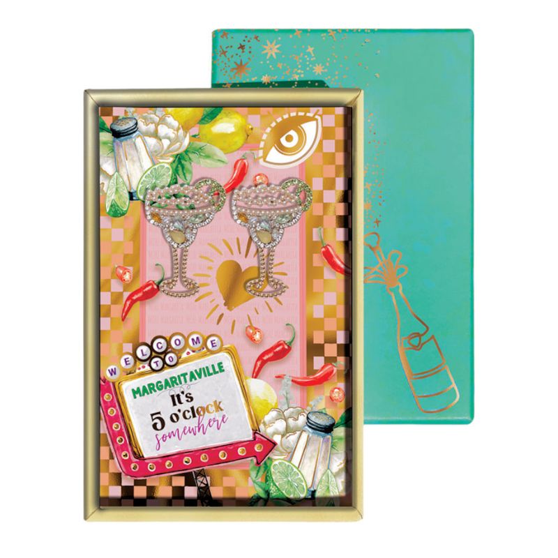 lisa pollock Fashion Earrings Margaritaville Margarita Glasses