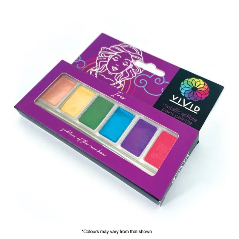 vivid metallic edible paint palette iris