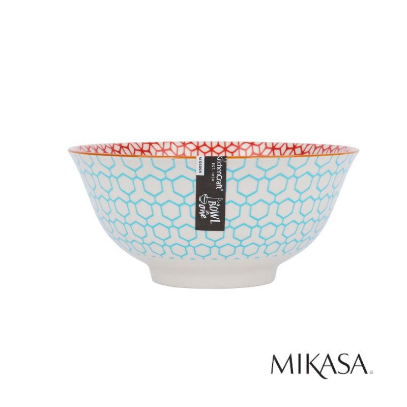 Mikasa Does it All Bowl 15.7cm - Geometric Blue