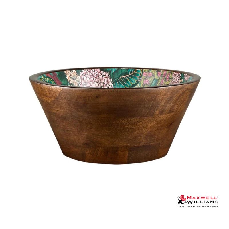 The Blck Pen Reminisce Mango Wood Enamel Small Bowl 23 x 10cm side view