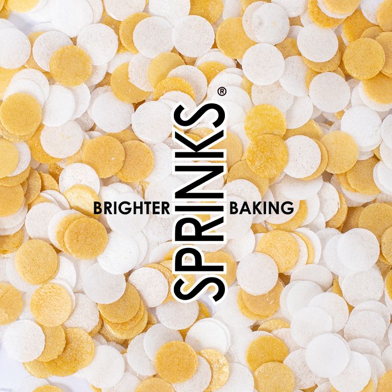 sprinks wafer confetti gold white