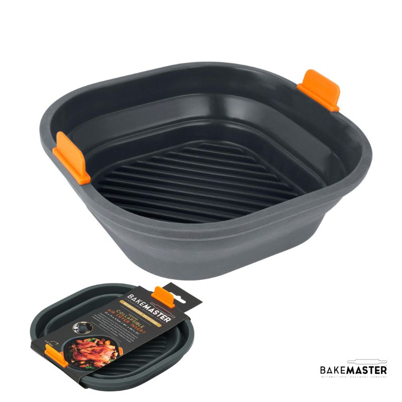 bakemaster silicone air fryer square basket