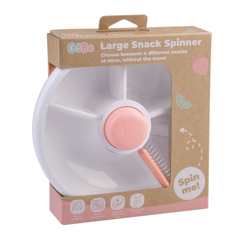 gobe large snack spinner lunch box pink