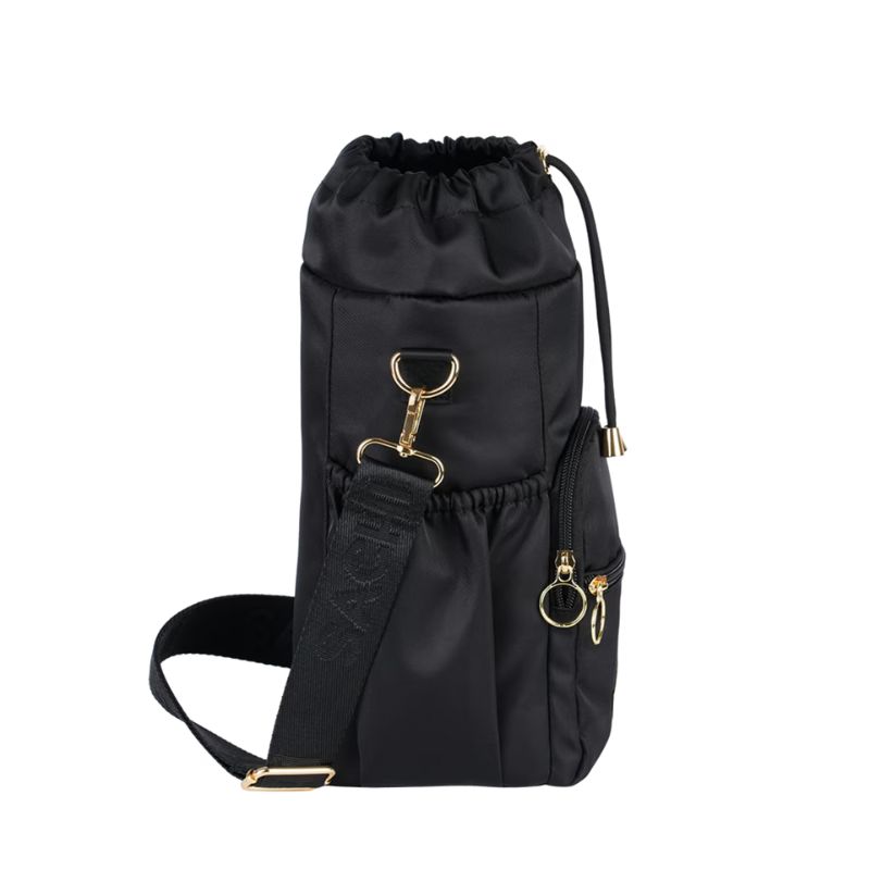 sachi crossbody bottle bag side view black
