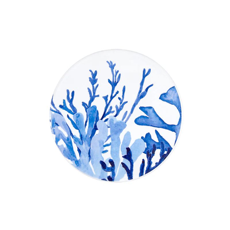 Blue Coral Ceramic Round Coaster Coral Garden