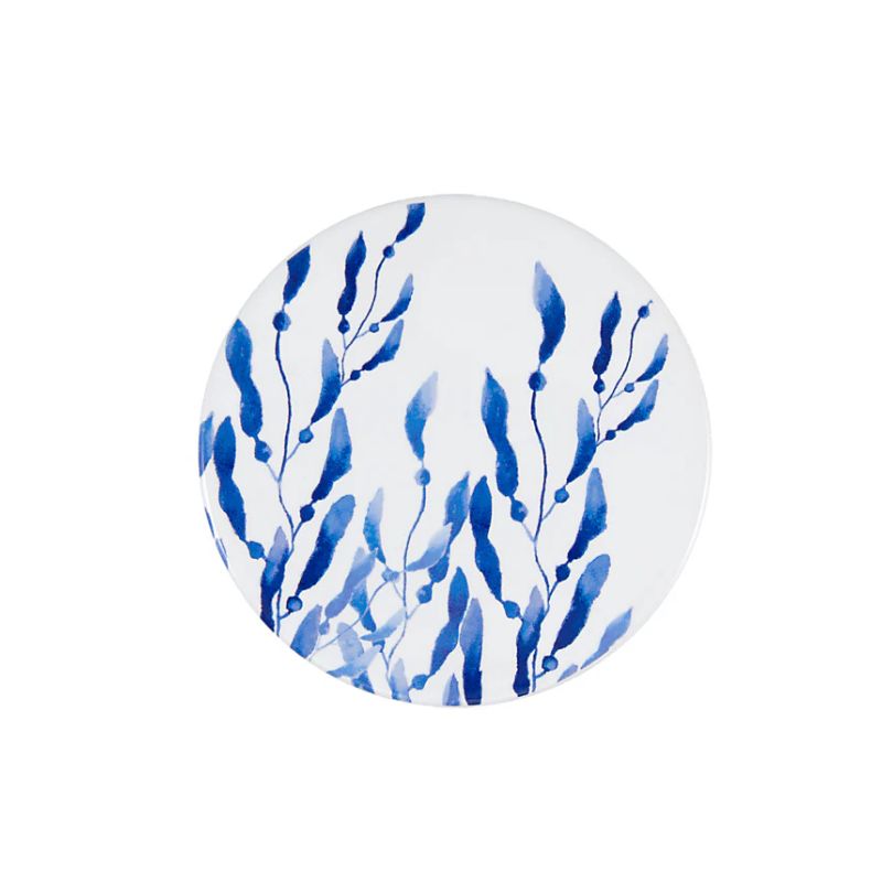 Blue Coral Ceramic Round Coaster Seaweed