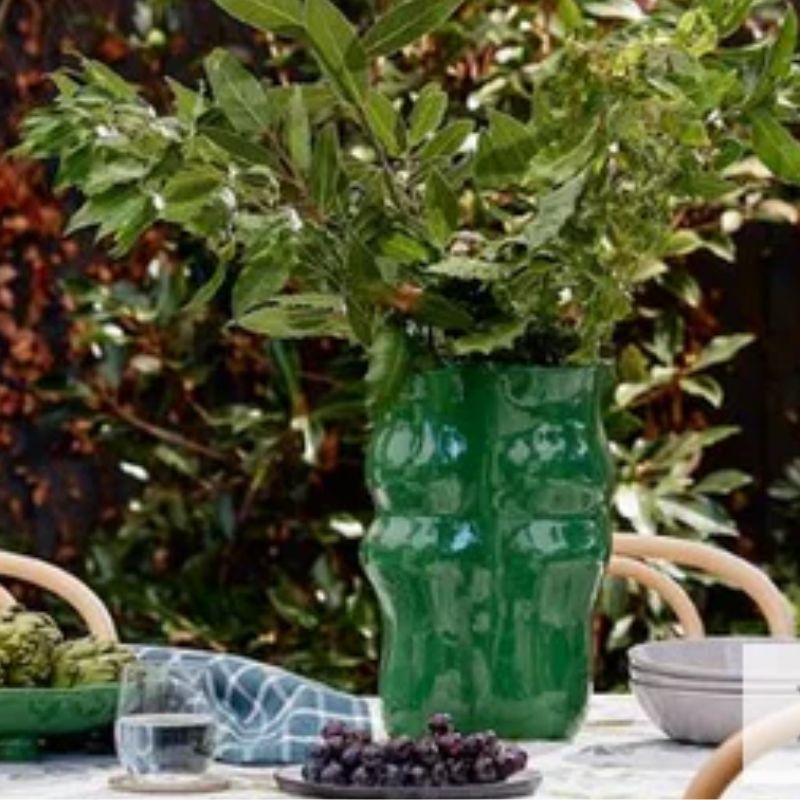 august wavy green vase lifestyle image