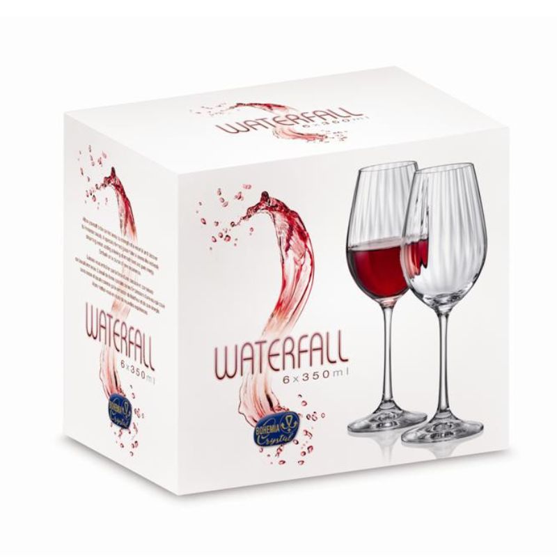 bohemia waterfall glassware wine glass 350ml packaging
