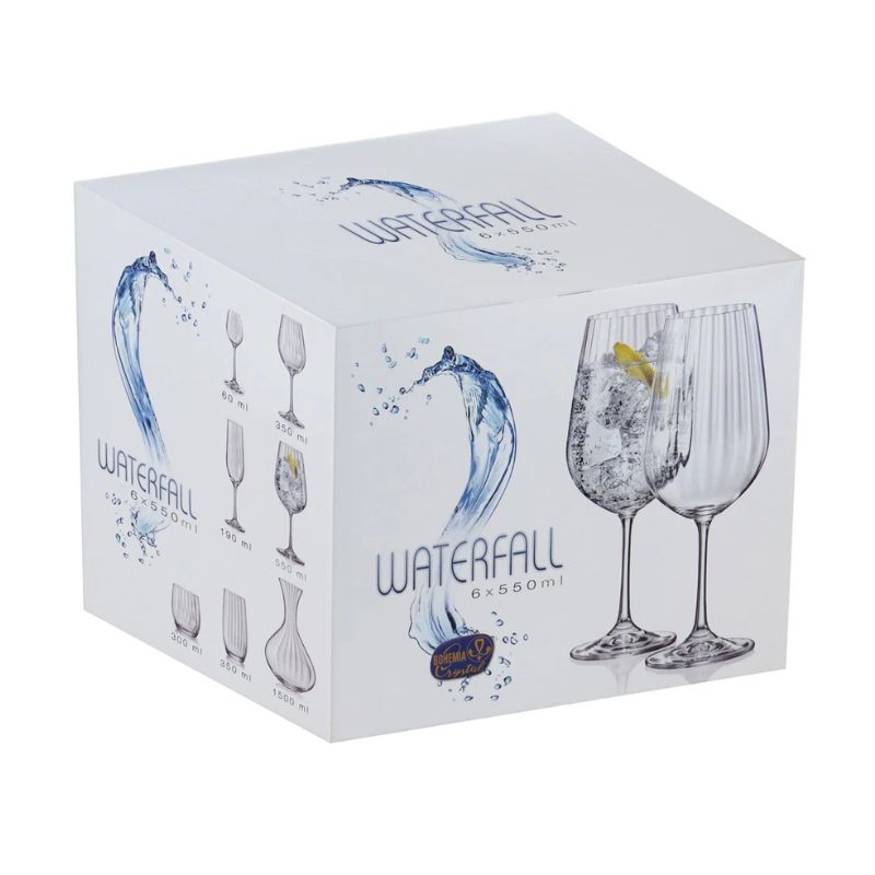 bohemia waterfall glassware wine glass 500ml packaging