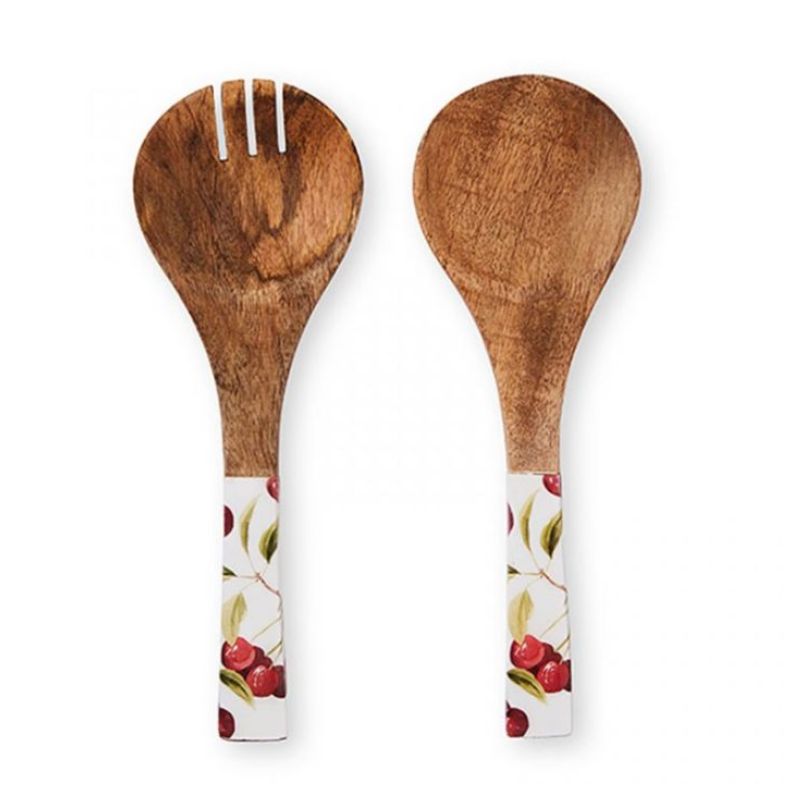 cherry range salad server set mango wood