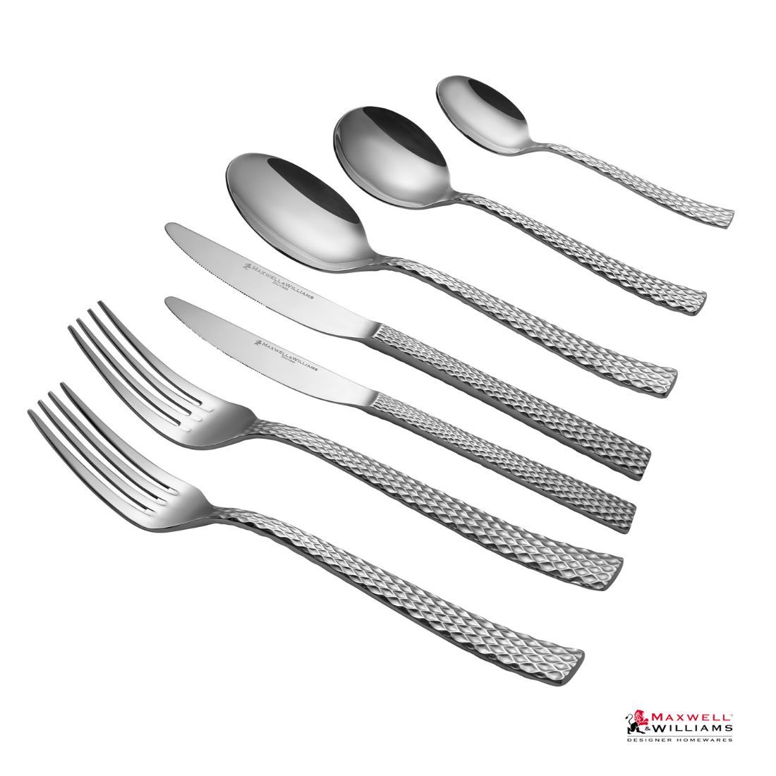 maxwell williams cutlery diamonds 56pce set side view