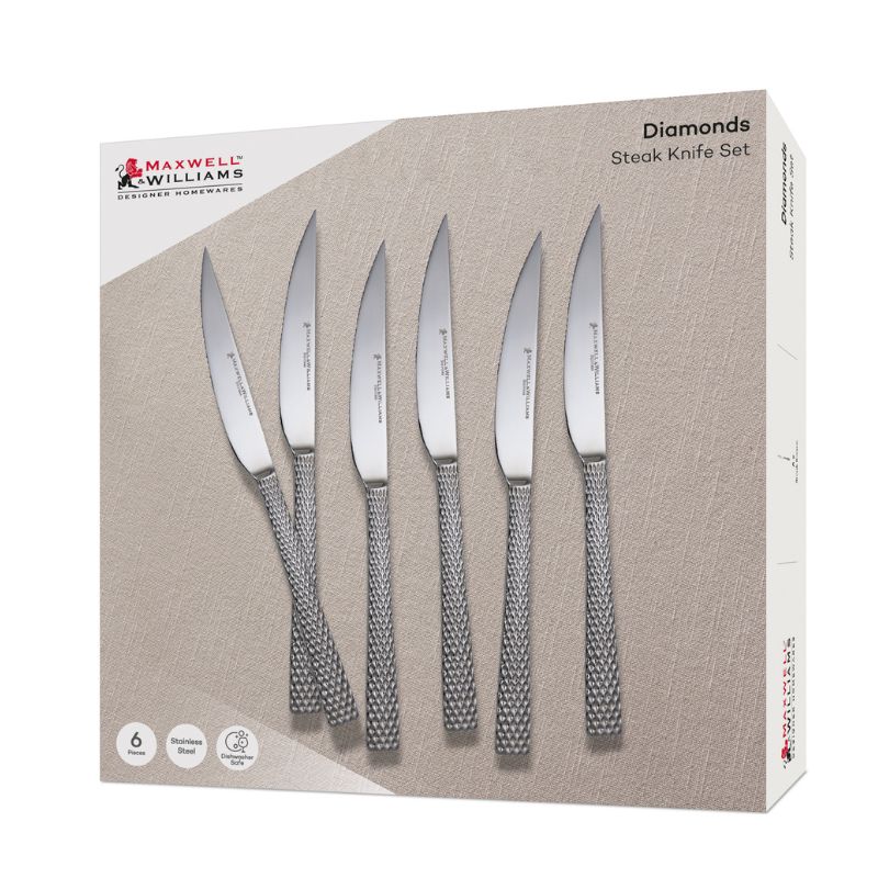 maxwell williams diamonds steak knives set 6 packaging