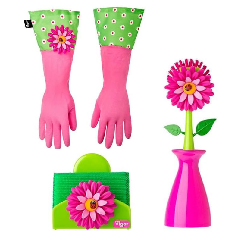 vigar pink gloves kitchen set