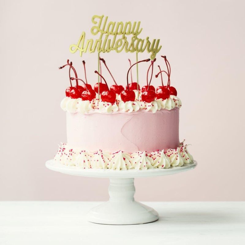 cake topper metal gold anniversary