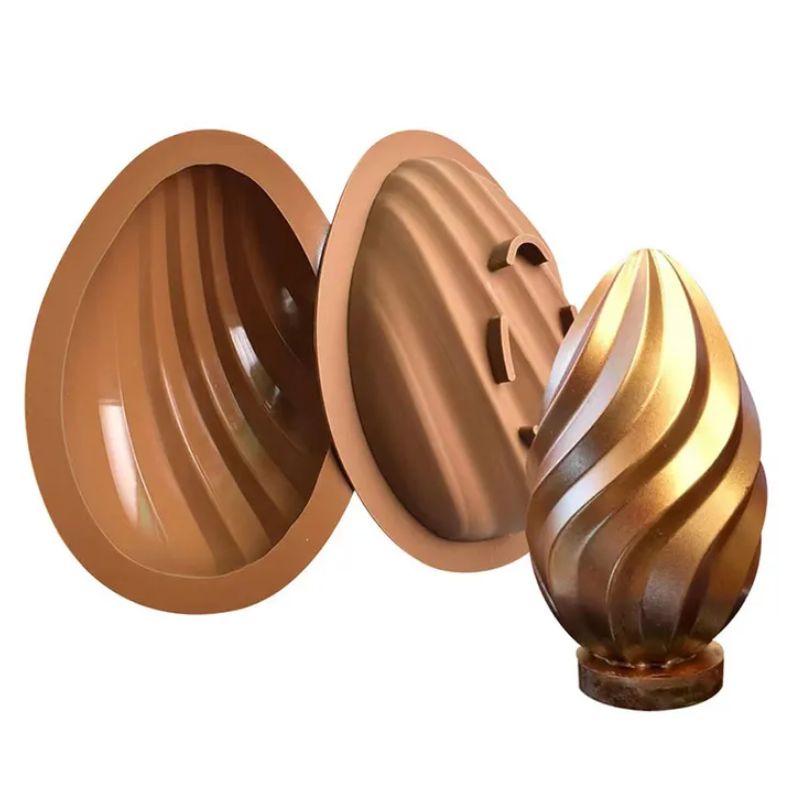 cake craft egg mould swirl brown