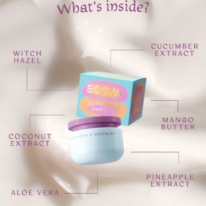 ecoya souffle body rosewater and raspberry info