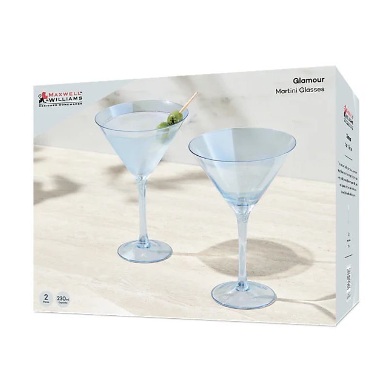maxwell williams glamour glass martini blue boxing