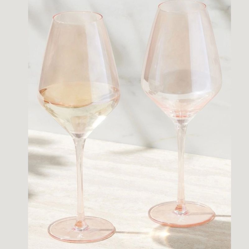 maxwell williams glamour glassware coral wine set 2