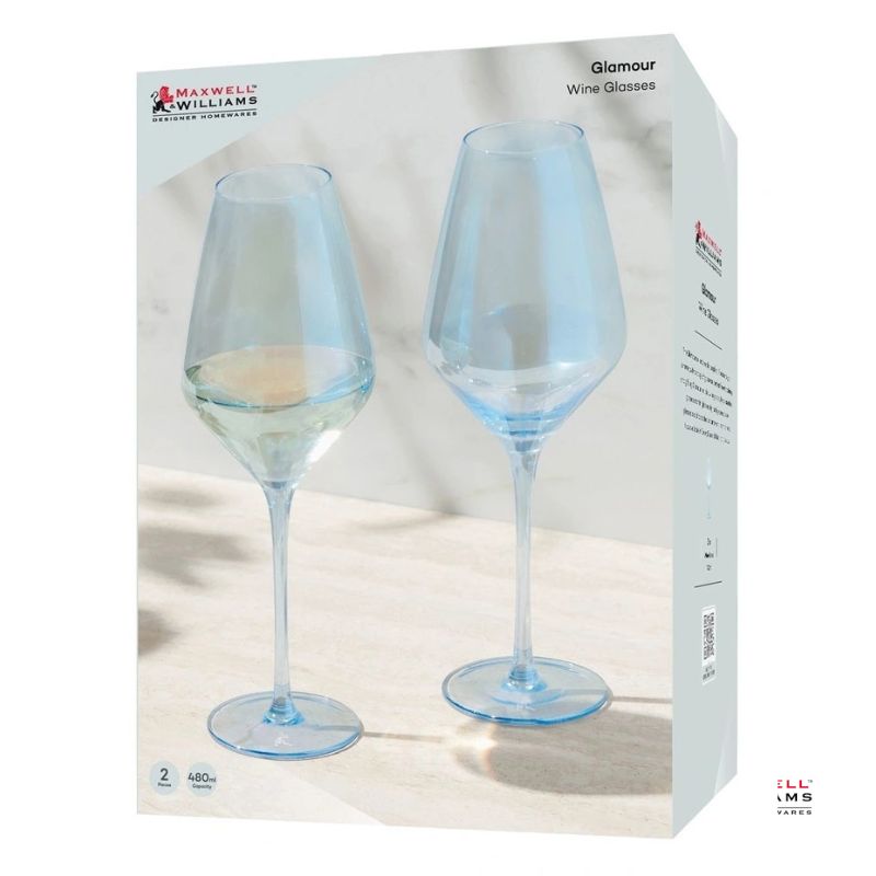 maxwell williams glamour wine glass blue boxing