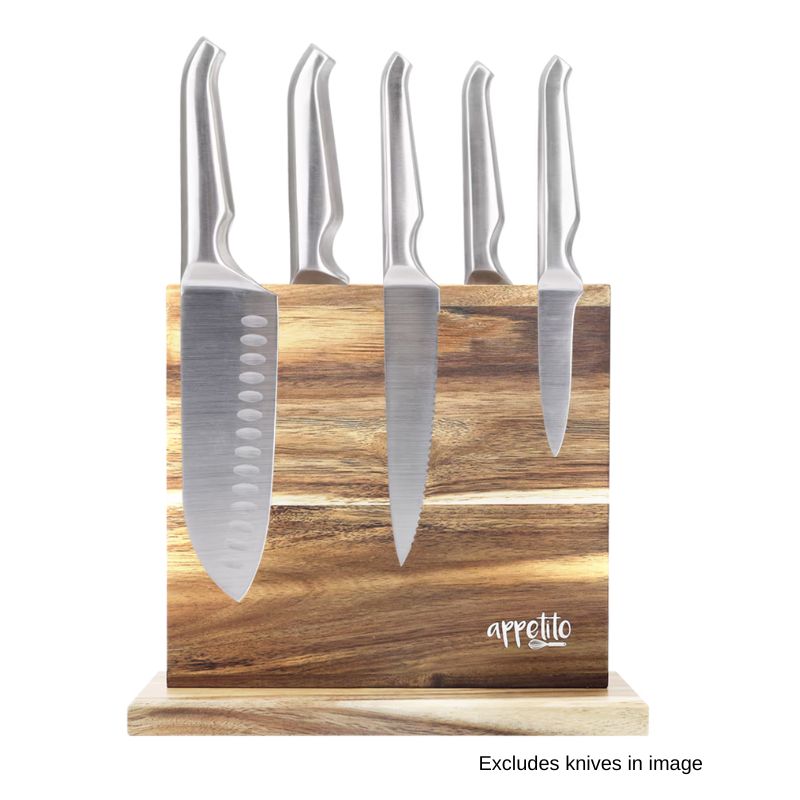 appetito knife magnetic stand double sided acacia wood