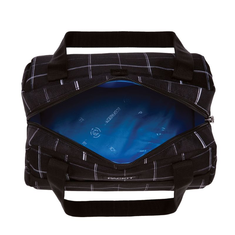 packit freezable hampton bag black grid image 2