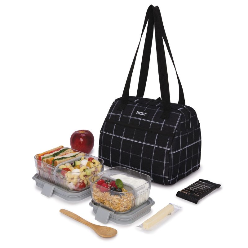 packit freezable hampton bag black grid lifestyle image 3
