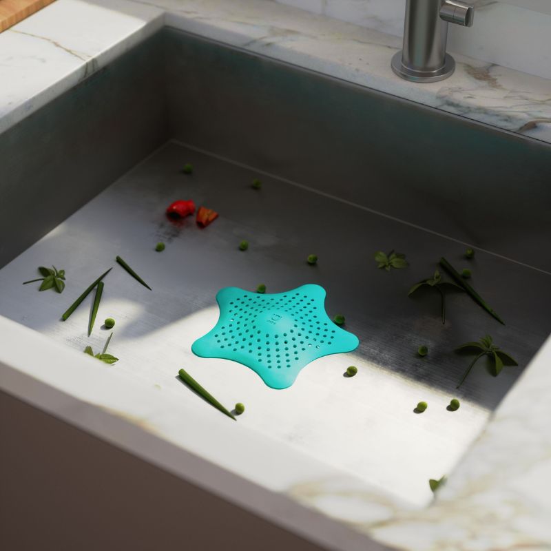 umbra starfish blue hair catcher lifestyle image