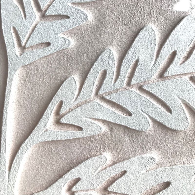 wall art blush print etched