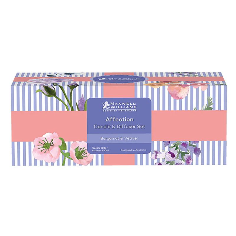 mw affection bergamot and vetiver candle and diffuser boxing