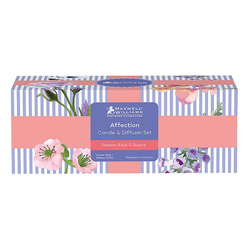 mw affection passion fruit guava candle and diffuser boxing
