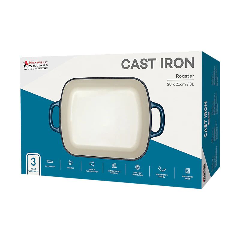 mw cast iron baking roasting boxing blue