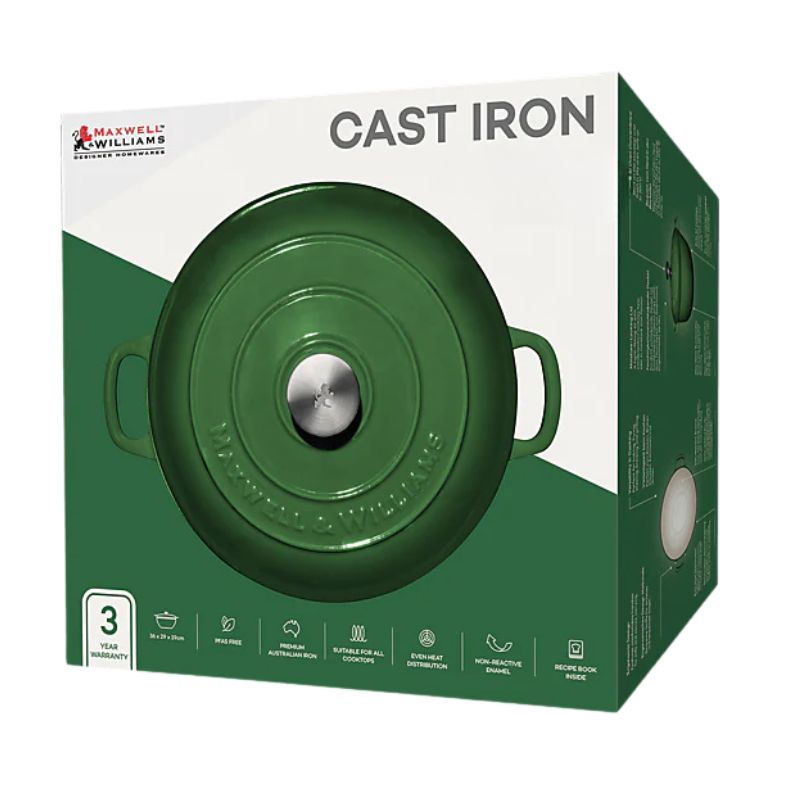 mw cast iron casserole green boxing