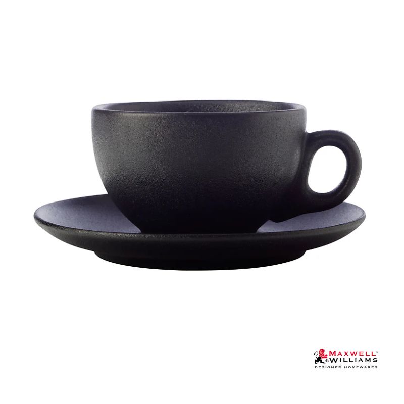 maxwell williams caviar black cup and saucer