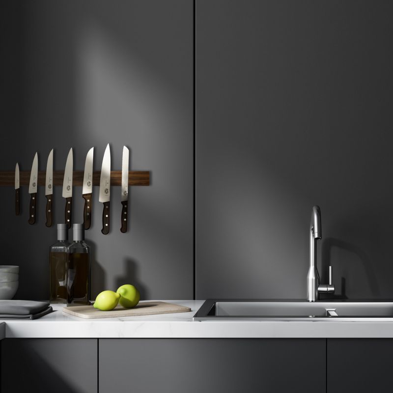 cheftech oak magnetic knife rack lifestyle image