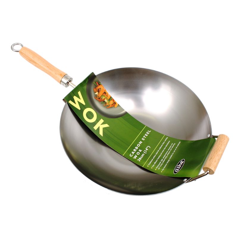 dline carbon steel wok stir fry 30cm