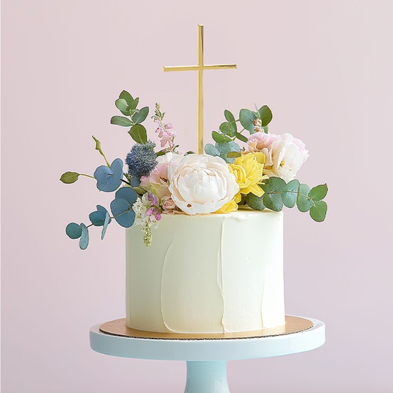 cake topper cross gold