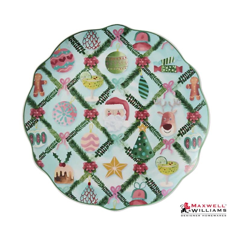 maxwell williams tis the season footed cake stand top view