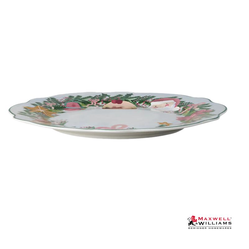 maxwell williams tis the season scallop rim plate plate blue side view